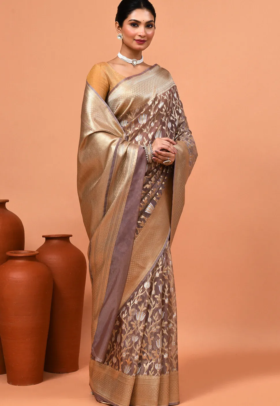 Banarasi Saree in Brown