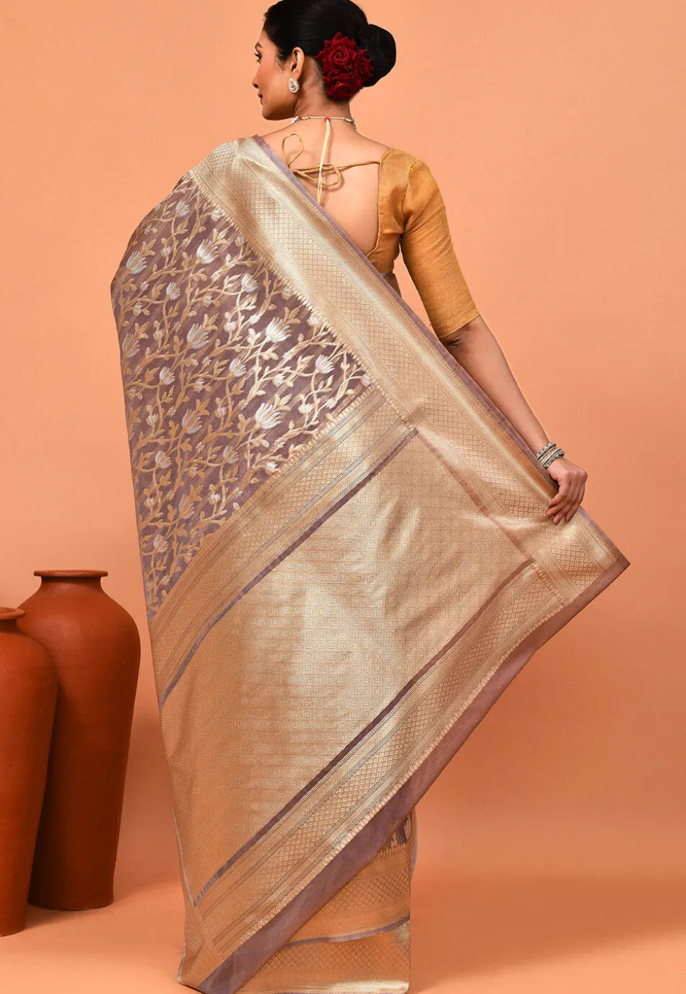 Banarasi Saree in Brown