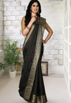 Banarasi Saree in Charcoal