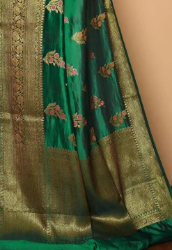 Banarasi Saree in Dark Green