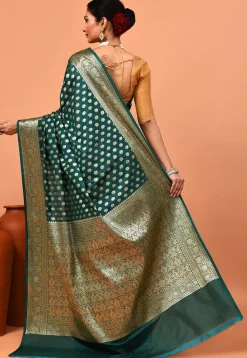 Banarasi Saree in Dark Green