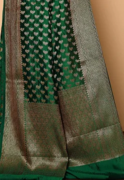 Banarasi Saree in Dark Green