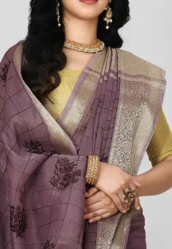 Banarasi Saree in Dusty Purple