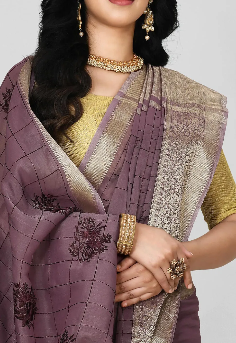 Banarasi Saree in Dusty Purple