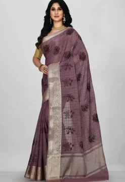 Banarasi Saree in Dusty Purple