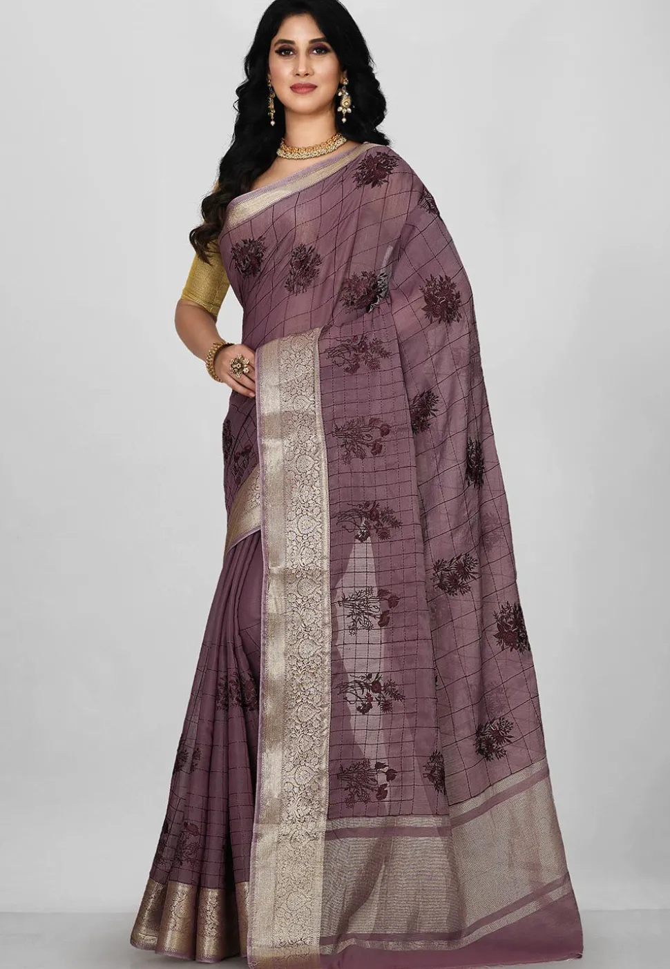 Banarasi Saree in Dusty Purple