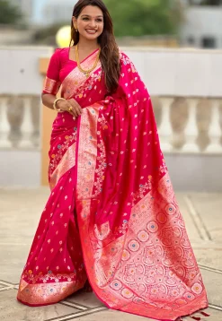 Banarasi Saree in Fuchsia