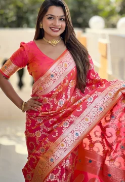 Banarasi Saree in Fuchsia