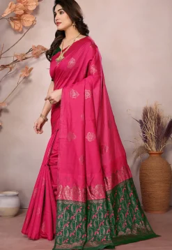 Banarasi Saree in Fuchsia