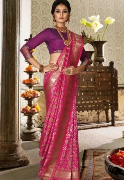 Banarasi Saree in Fuchsia
