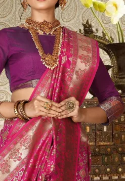 Banarasi Saree in Fuchsia