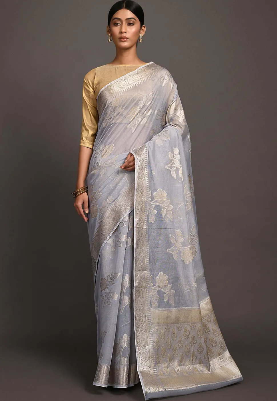 Banarasi Saree in Grey