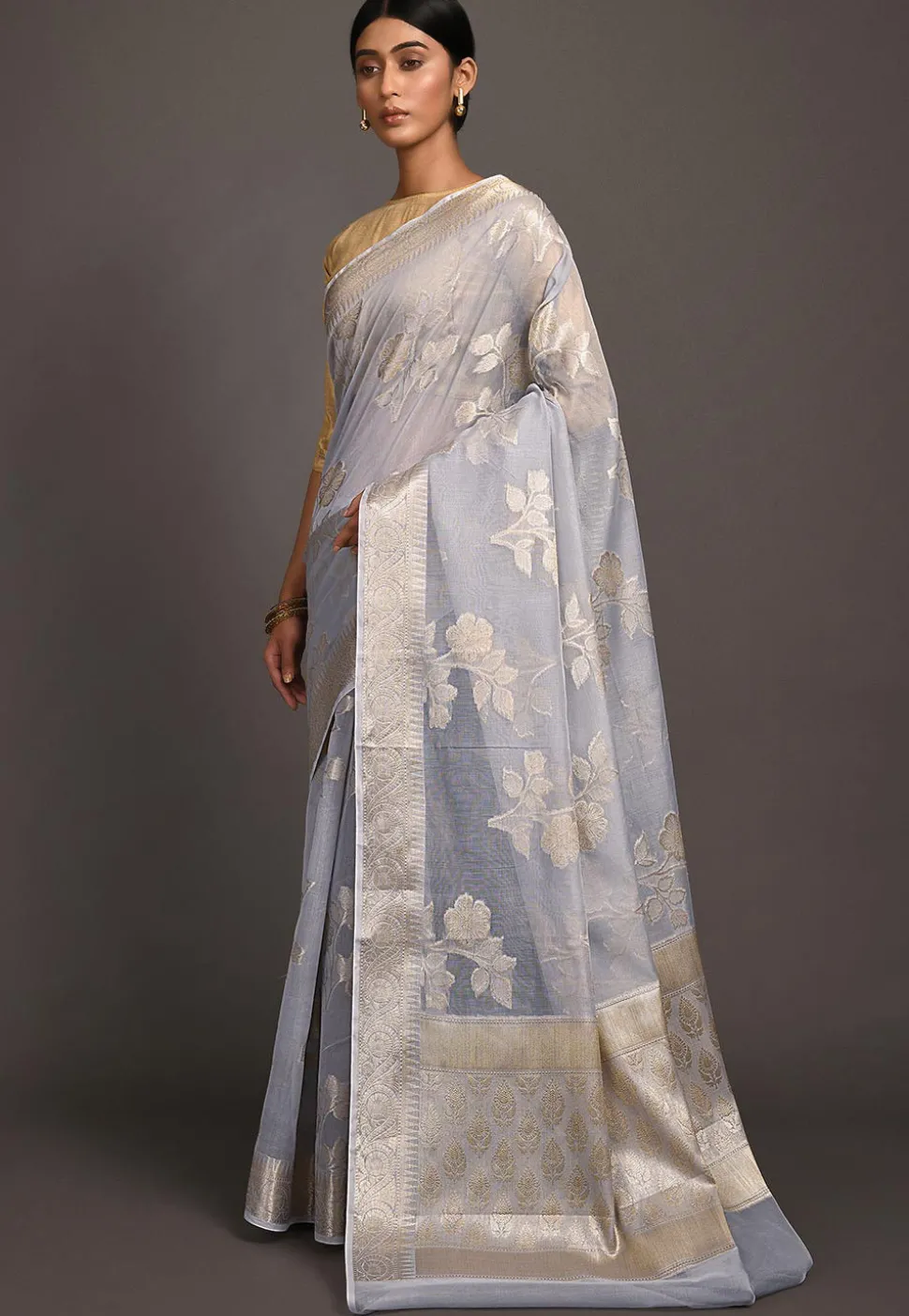 Banarasi Saree in Grey