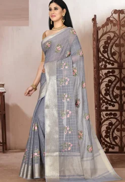 Banarasi Saree in Grey
