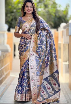 Banarasi Saree in Grey