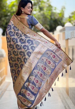 Banarasi Saree in Grey
