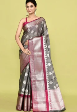 Banarasi Saree in Grey
