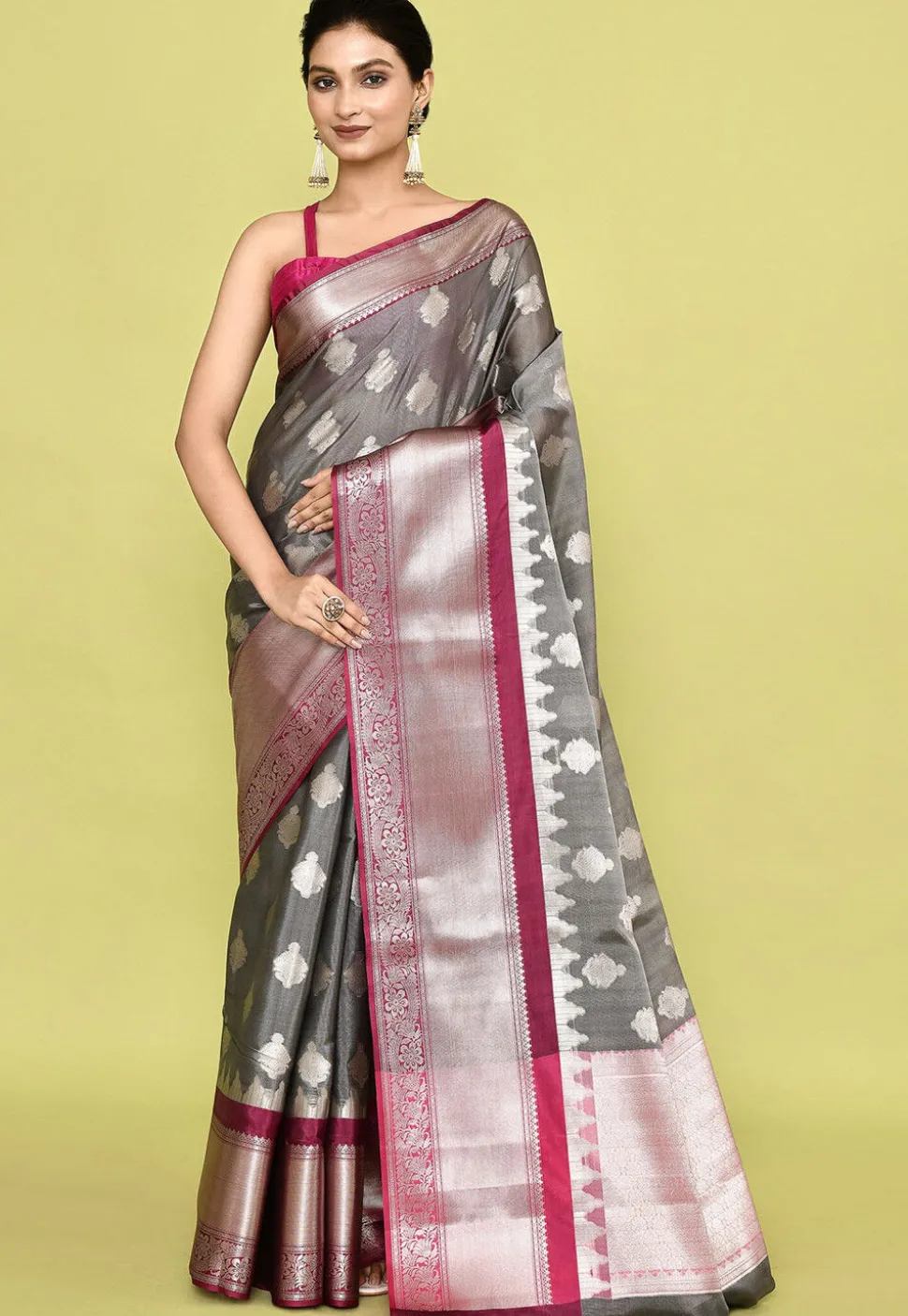 Banarasi Saree in Grey