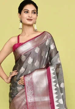 Banarasi Saree in Grey