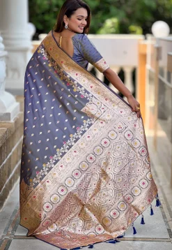 Banarasi Saree in Grey