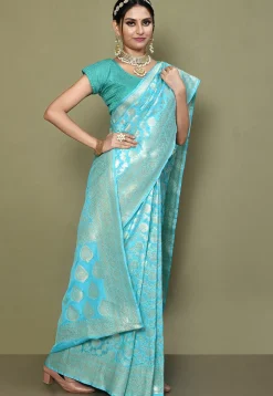 Banarasi Saree in Light Blue