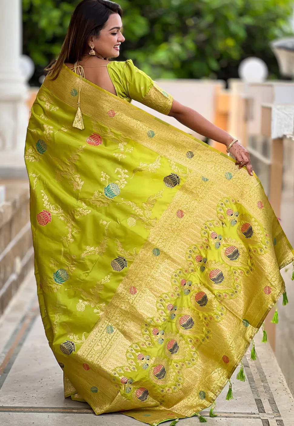 Banarasi Saree in Light Green