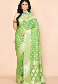 Banarasi Saree in Light Green