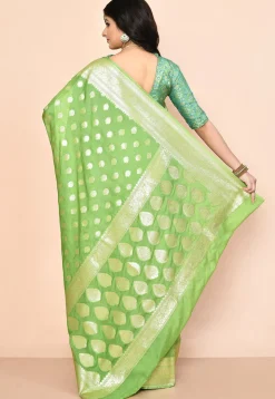Banarasi Saree in Light Green