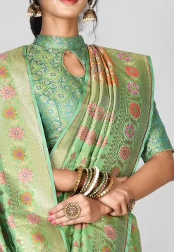 Banarasi Saree in Light Green