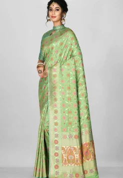 Banarasi Saree in Light Green
