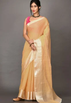 Banarasi Saree in Light Mustard