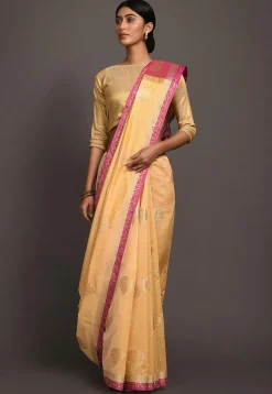 Banarasi Saree in Light Mustard
