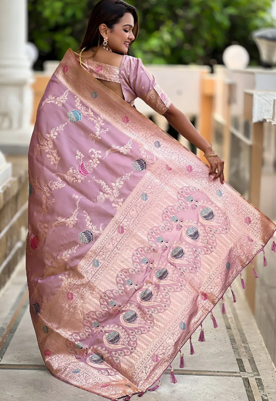 Banarasi Saree in Light Purple