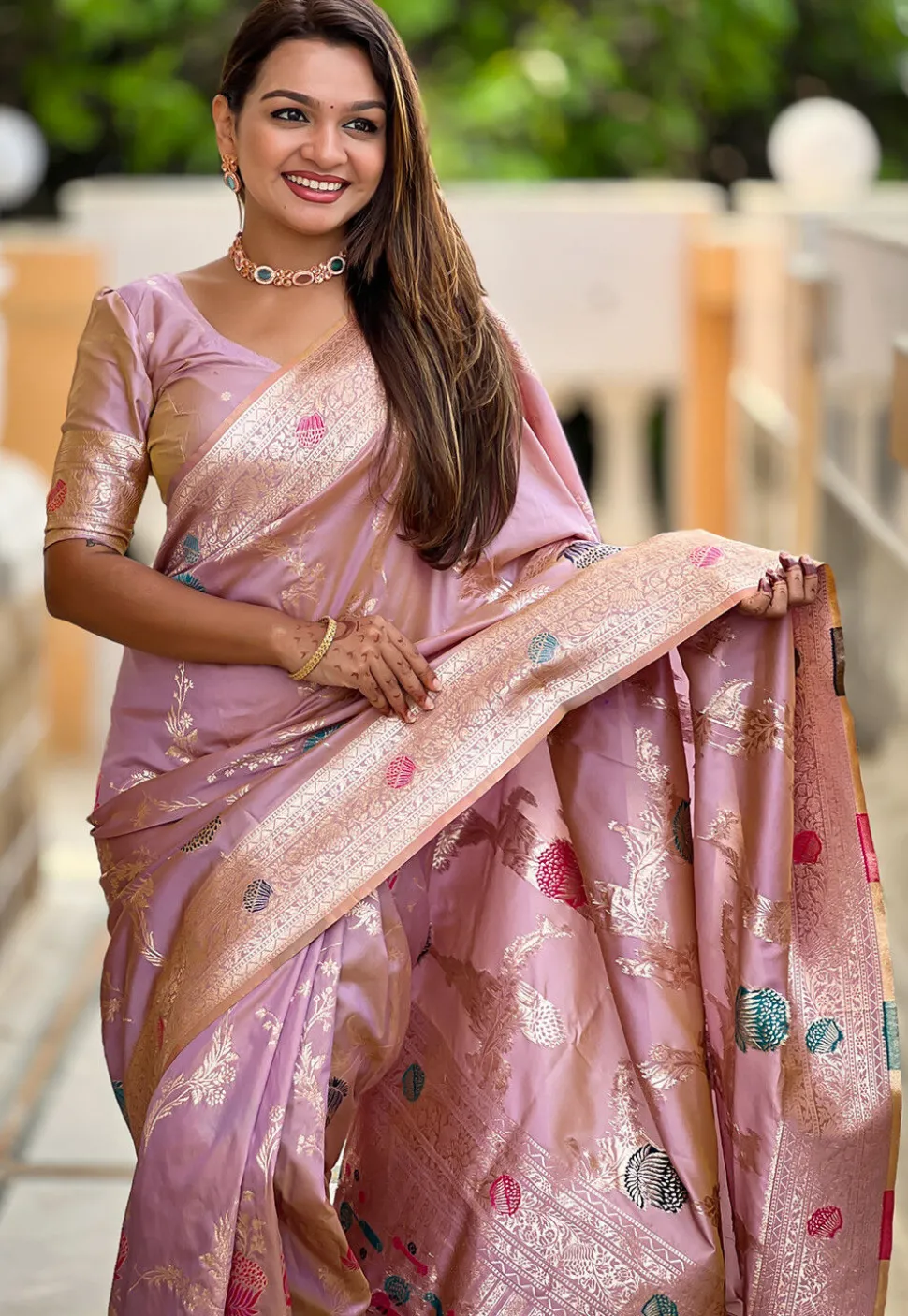 Banarasi Saree in Light Purple