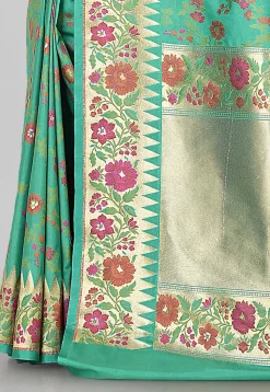 Banarasi Saree in Light Teal Green