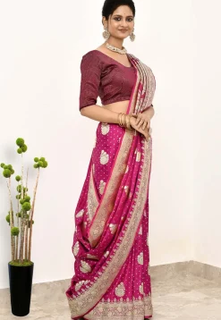 Banarasi Saree in Magenta