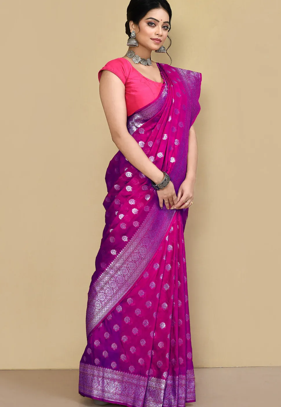 Banarasi Saree in Magenta