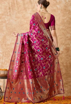 Banarasi Saree in Magenta