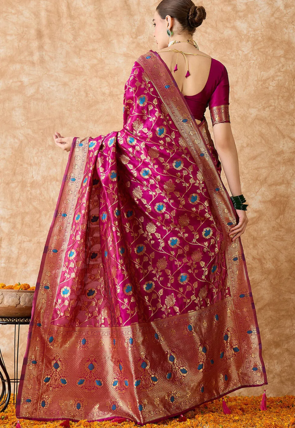Banarasi Saree in Magenta