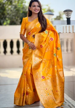Banarasi Saree in Mustard