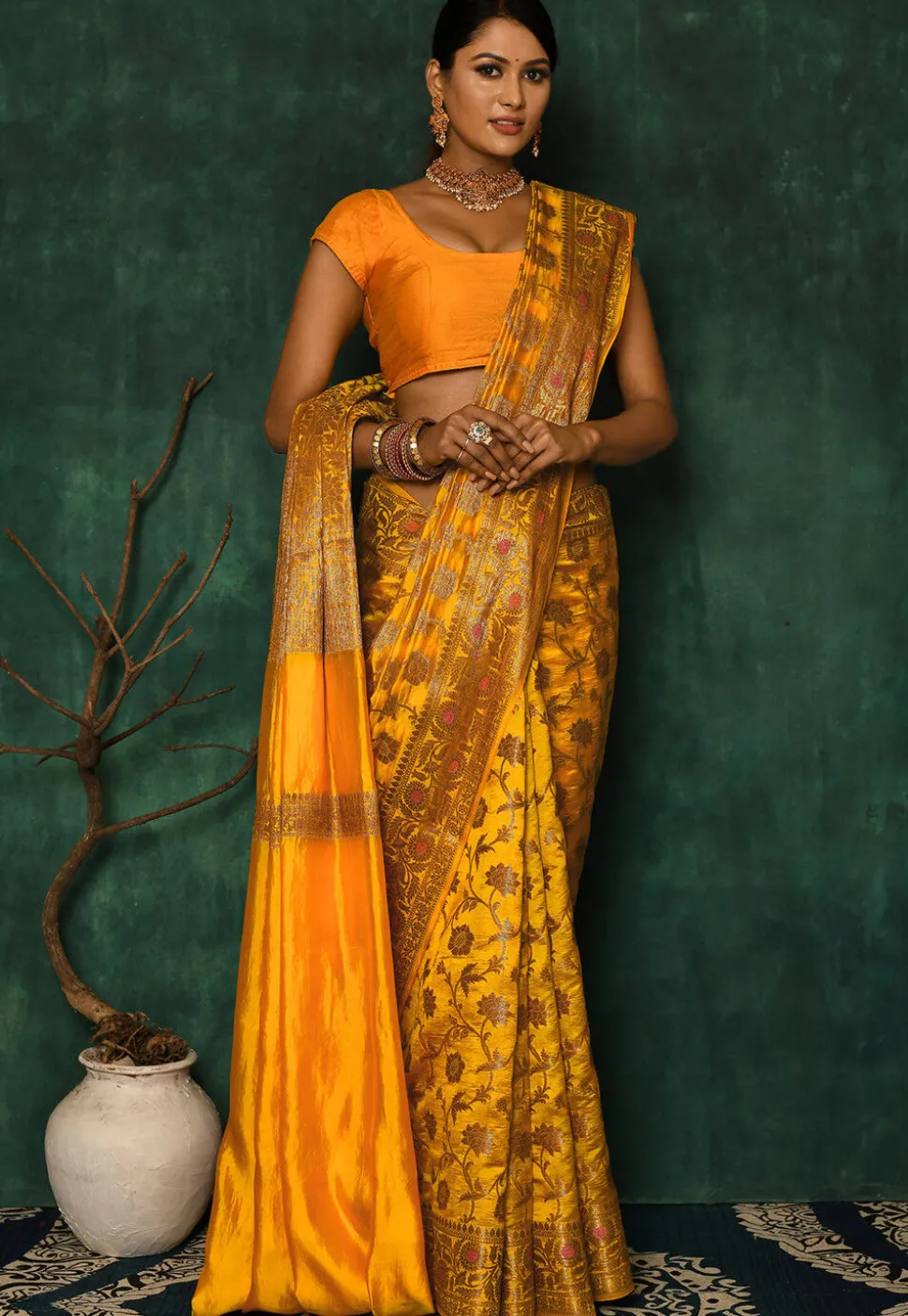 Banarasi Saree in Mustard
