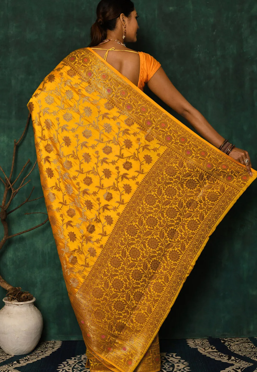 Banarasi Saree in Mustard