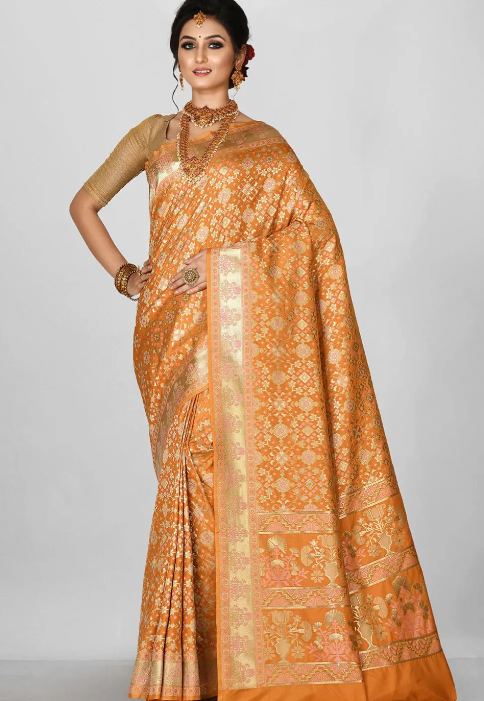 Banarasi Saree in Mustard