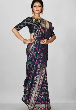 Banarasi Saree in Navy Blue