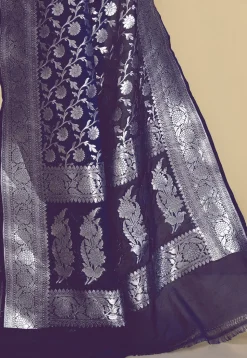 Banarasi Saree in Navy Blue