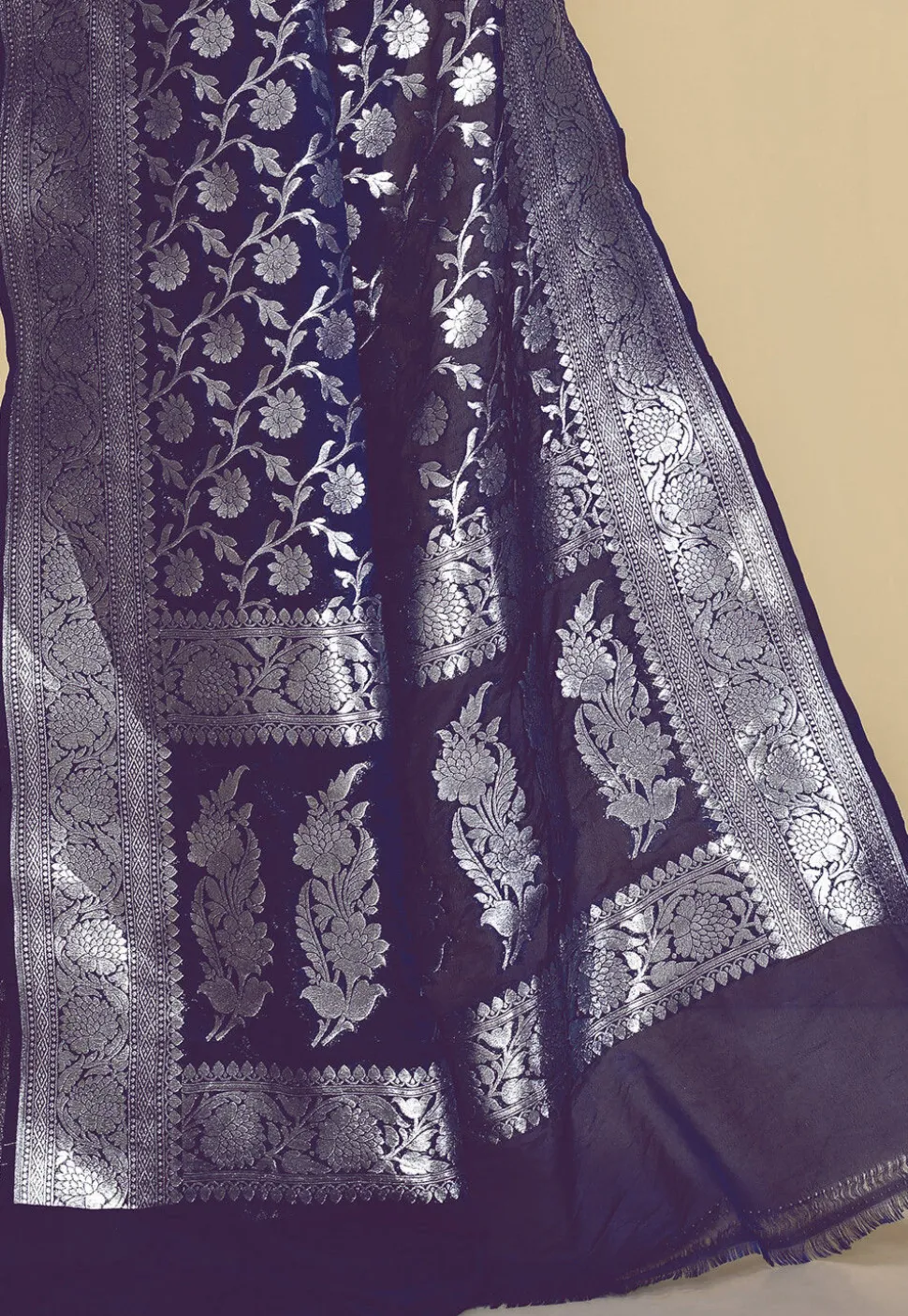 Banarasi Saree in Navy Blue