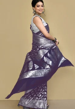 Banarasi Saree in Navy Blue