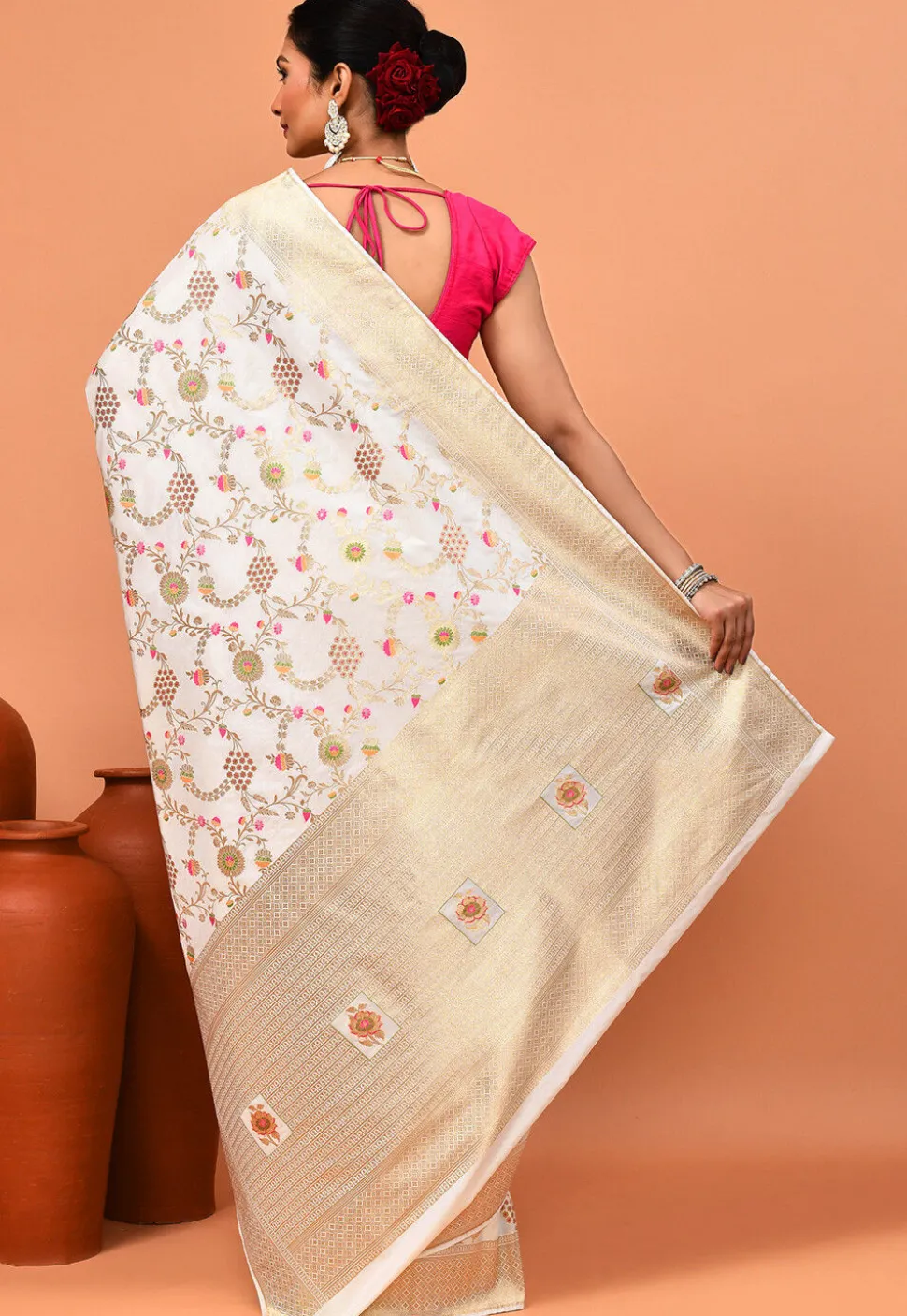 Banarasi Saree in Off White