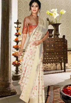 Banarasi Saree in Off White