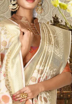 Banarasi Saree in Off White